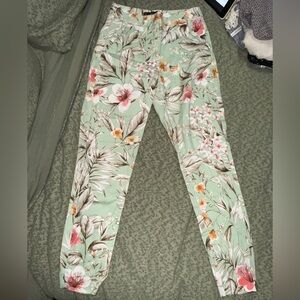 Zara Basic Mint Floral Pants